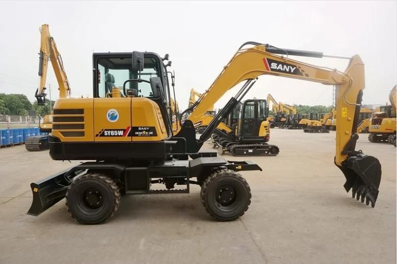 Mini Wheel Small Used Second Hand Digger 5 Ton 6 Ton 7 Ton 8 Ton 9 Ton Excavator Wheel Excavators Minine Machine Construction Machinery Sany Sy65W Price Usada