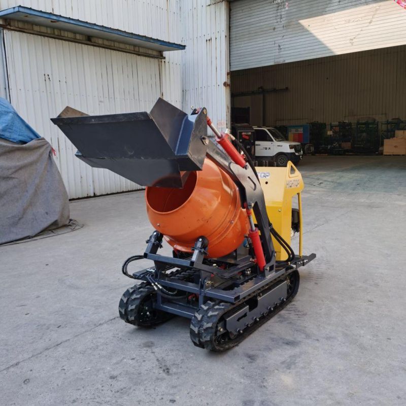 Good Quality Mini Self-Dumping Concrete Drum Mixer 0.2-0.8 Cbm Crawler Type