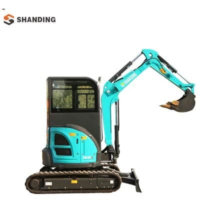 New Design SD30u 1ton 2ton 3ton Mini Excavator Hydraulic Rubber Crawler Excavator Earth Moving