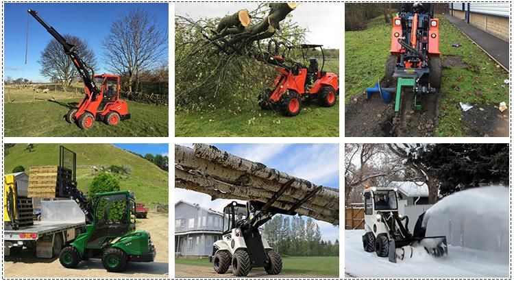 800-1200kg Payload Mini Articulated Wheel Loader Small Telescopic Loader