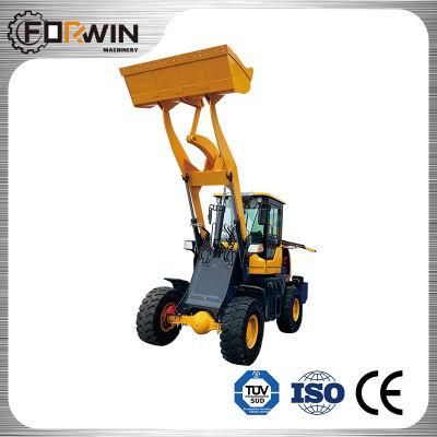 Fw915A 1.2ton CE Compact Construction Agricultural Garden Farm Small Front End Mini Bucket Shovel Boom Wheel Loader with A/C and Cabin Heater