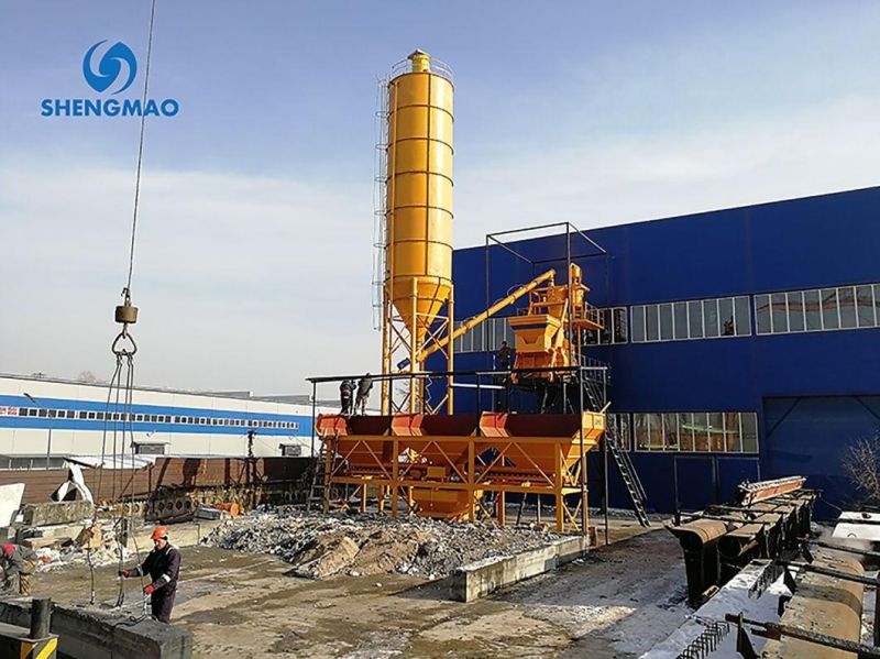 Concrete Batching Mixing Station Two Shaft Concrete Mixer 90m3/H