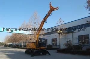 12t Wood Grapple Wheel Excavator