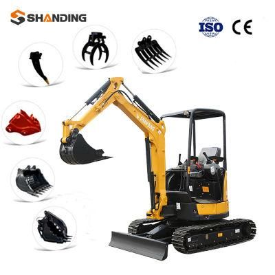 Yellow Cabin SD25u 2.5ton Mini Excavator Mini Digger Hydraulic Excavator Crawler Excavator