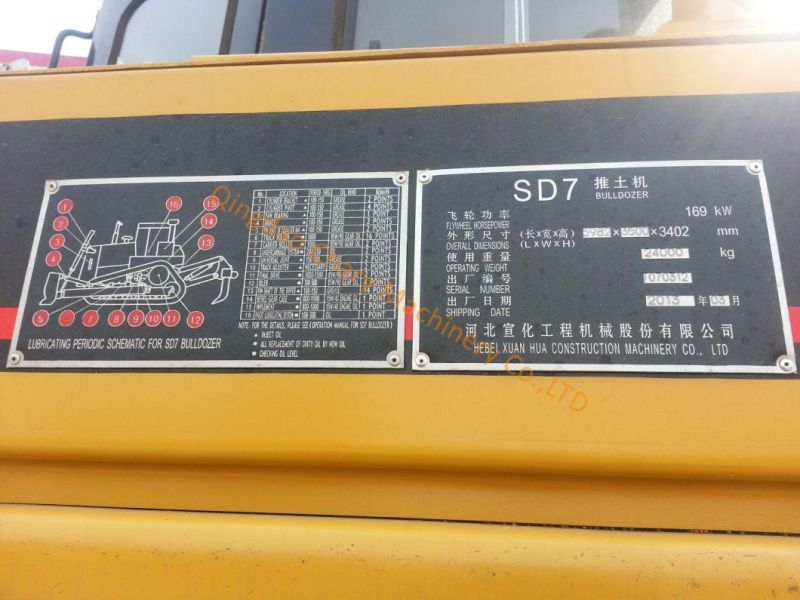 Hbxg 230HP SD7 Crawler Bulldozer/Dozer with Ripper AC Cabin