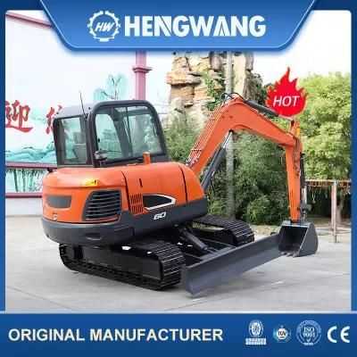 Hydraulic MIDI Size 6 Ton Crawler Digger Excavator with Closed Cabin