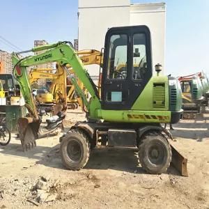 Internal Combustion Drive Construction Equipment Second Hand Hydraulic Wheel Excavator Hyundai60