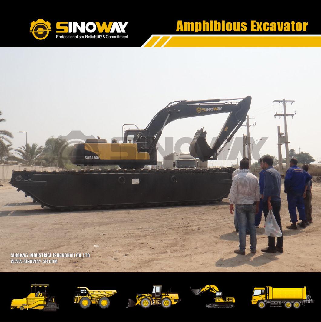 Crawler Amphibious Dredger Marsh Dredger with Undercarriage Pontoon for Swamp and Wetland