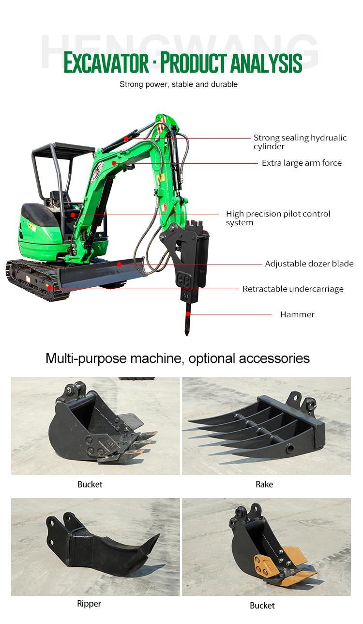High Quality 2.6ton 2.6ton Small Digger Tracked Excavator