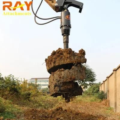 Ray Earth Auger Drill Bit for Excavator Skid Loader Attachment Earth Auger Gearbox