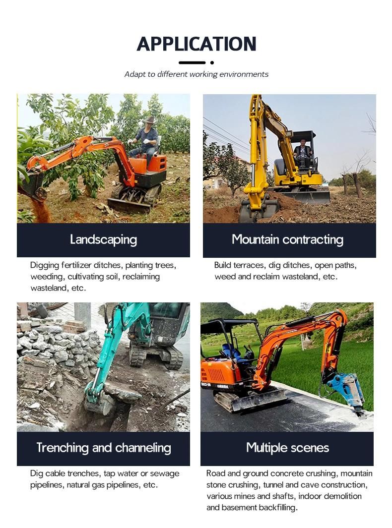 Agricultural Orchard Mini Excavator Small Construction Machinery