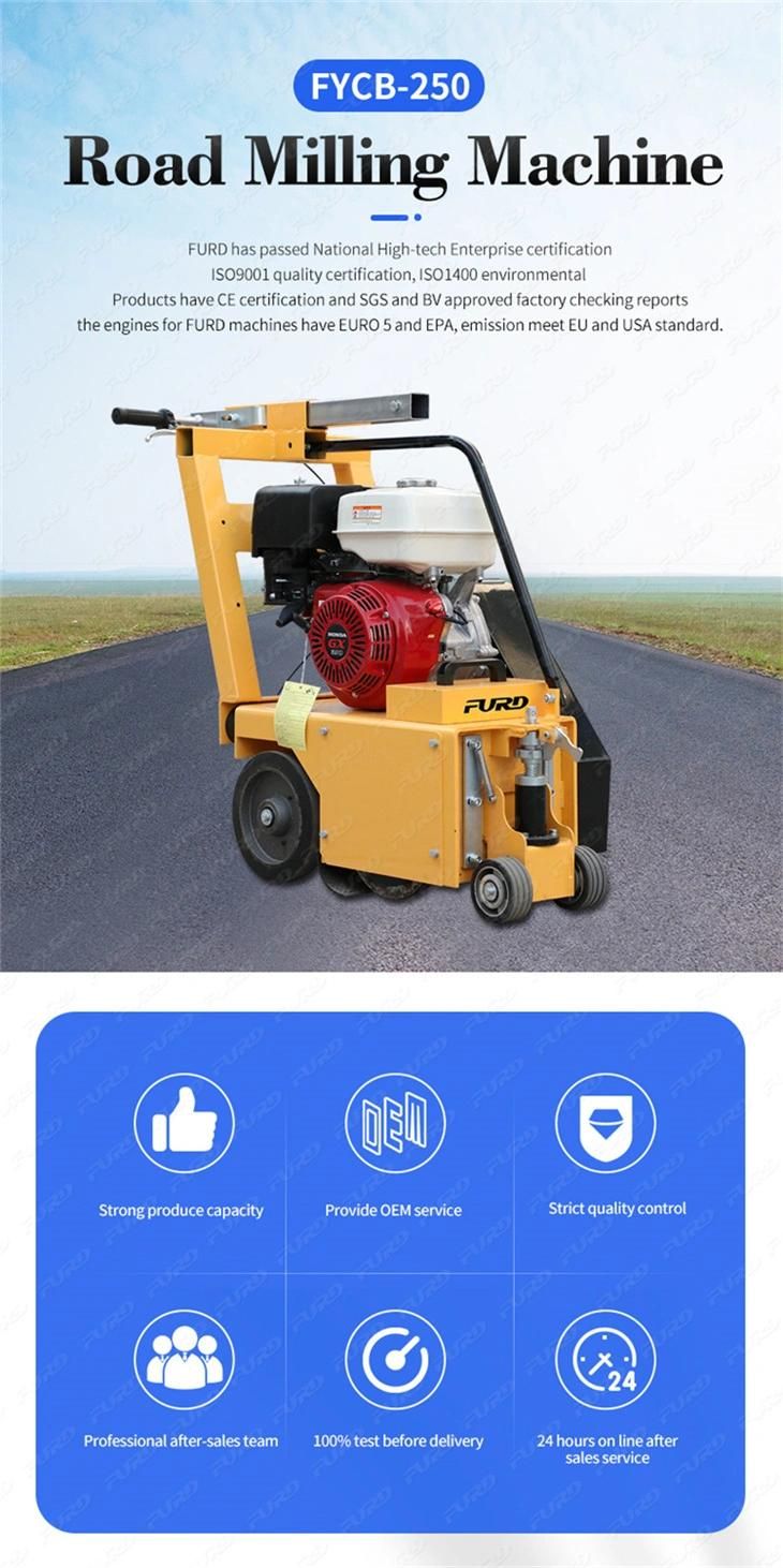 Self Propelled Electric Gasoline Engine Road Milling Machine