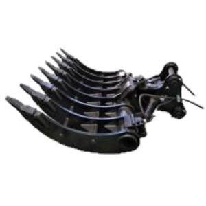 Excavator Tilting Stick Rake with Bucket Teeth