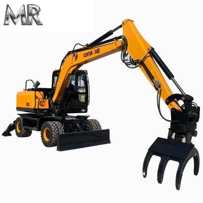 Forestry Machinery Log Wood Grabber Machine Chinese Grab Wheel Excavator