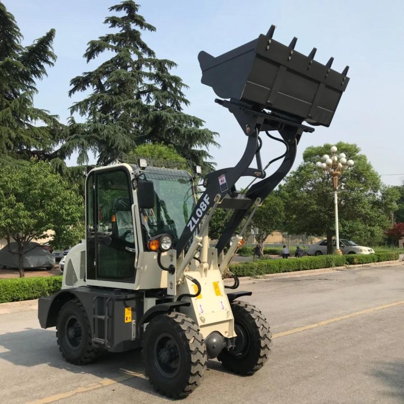 0.8 Ton Mini Front Wheel Loader with Optional Multi-Function Machine Tools