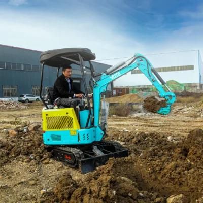2022 New Mini Excavator 1500kg/1.5ton 0.045 Bucket Digger Small with Auger Hammer