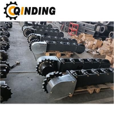 QD RT-06T 6Ton Rubber Track Undercarriage Chassis for Road Paves, Harvesting, Drilling Rig 2388mm X 478.5mm X 300mm