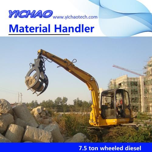 Dual-Power Hydraulic Wheeled Folded Boom Grabbing Hybrid Crane