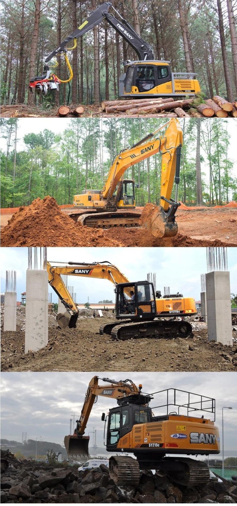 Sany Medium Post Hole Digger Small Digging Equipment Sy215c Excavator Price