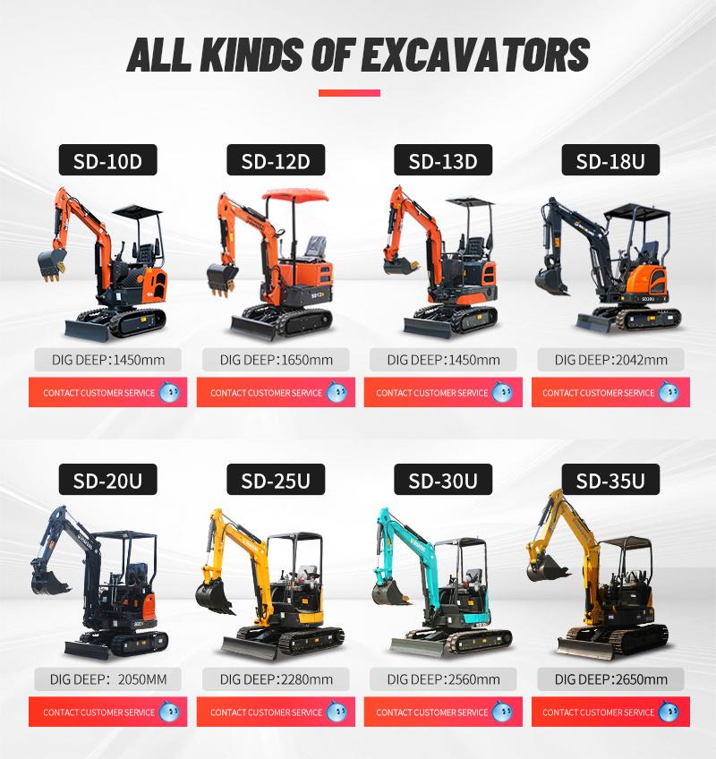 Construction Digger Micro Crawler Excavator Prices 0.8 Ton 1 Ton 2 Ton Micro Mini Excavator for Sale