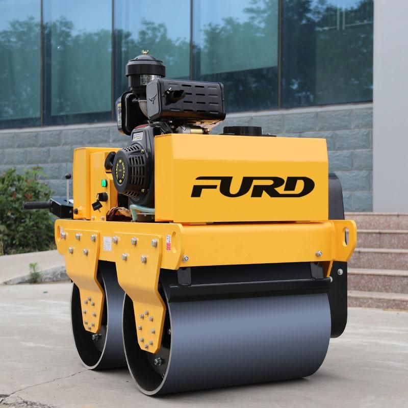 Double Drum Walk Behind Vibratory Hydraulic Road Roller for Concrete and Asphalt Fyl-S600c