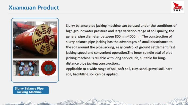 Motor Drive 1500mm Slurry Micro Tunnel Boring Pipe Jacking Machine Manufacture