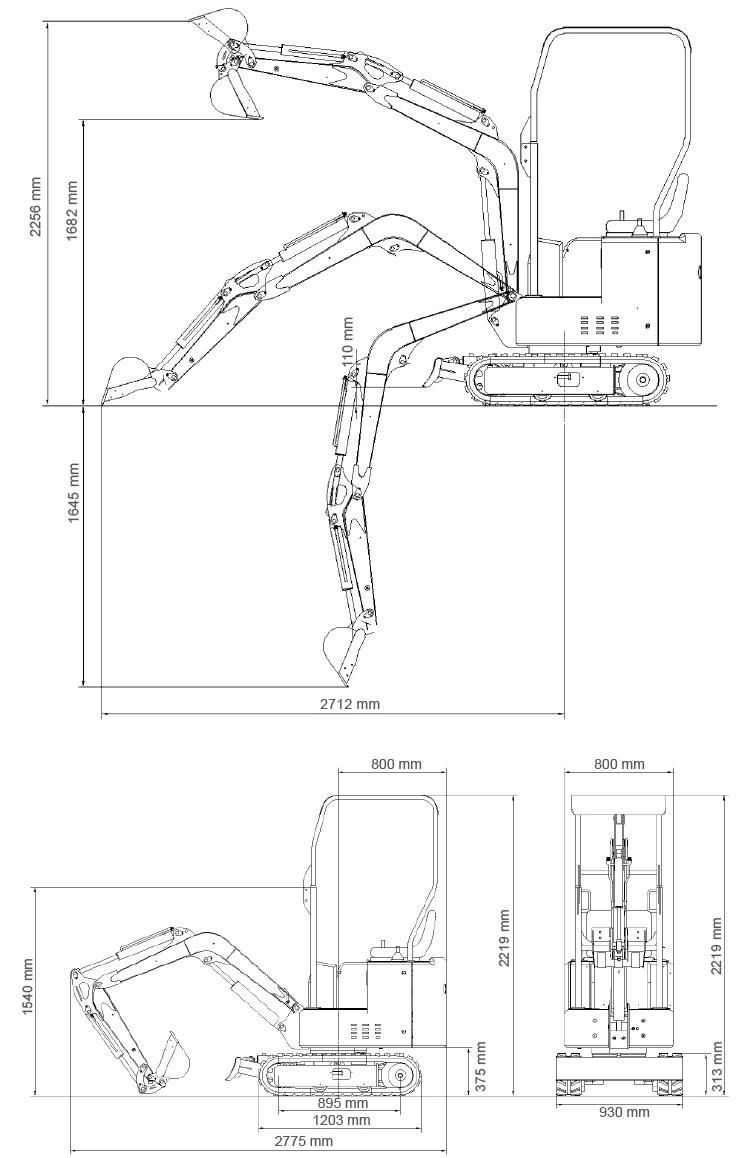 Free Shipping! ! ! Fast Delivery Cheap Price Garden Digging Equipment Mini Excavator for UK Markets