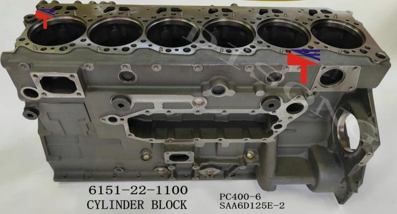 Cylinder Block 6151-22-1100 for Excavator PC400-6 Engine SAA6d125e-2
