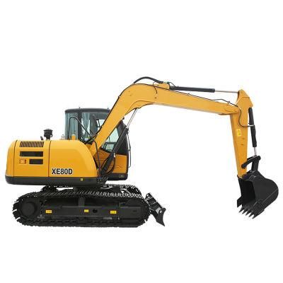 8 Ton Small Hydraulic Excavator (XE80D) with Auger