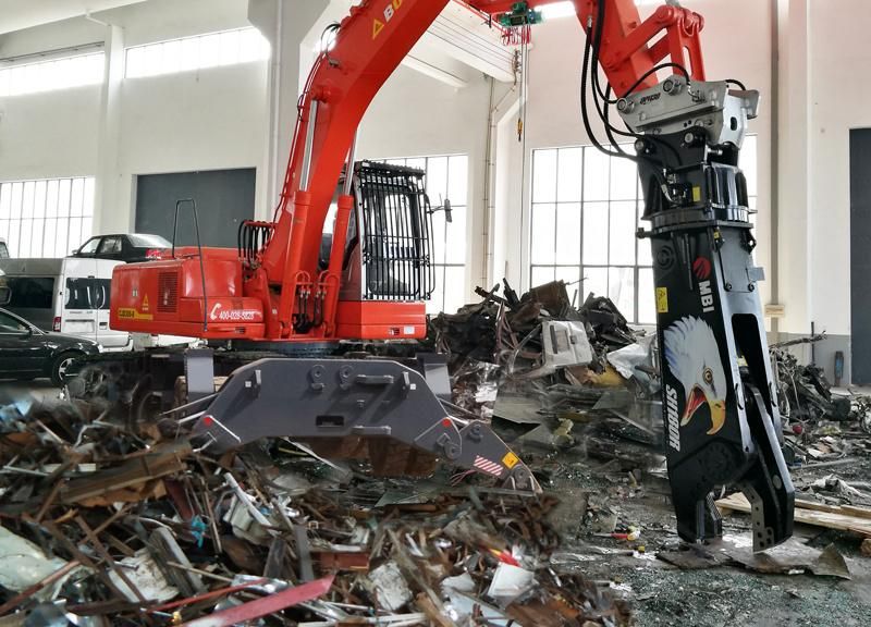China BONNY BHW35-8 35 Ton Wheel Hydraulic Material Handler with Magnet Devices/ Lifting Magnets