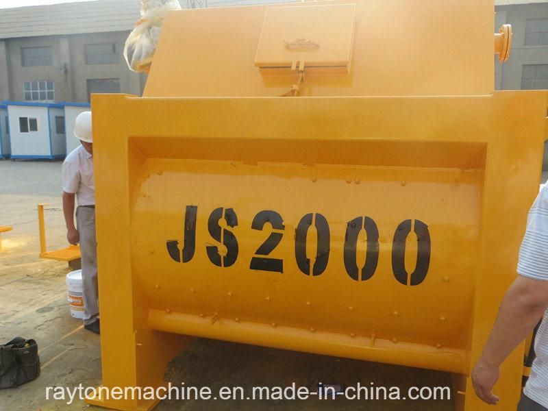Js2000 Concrete Mixing Machine Twin Shaft Cement Mixer