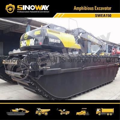 China Amphibious Soft Terrain Backhoe Excavator Floating Dredger Excavator Swamp Excavator