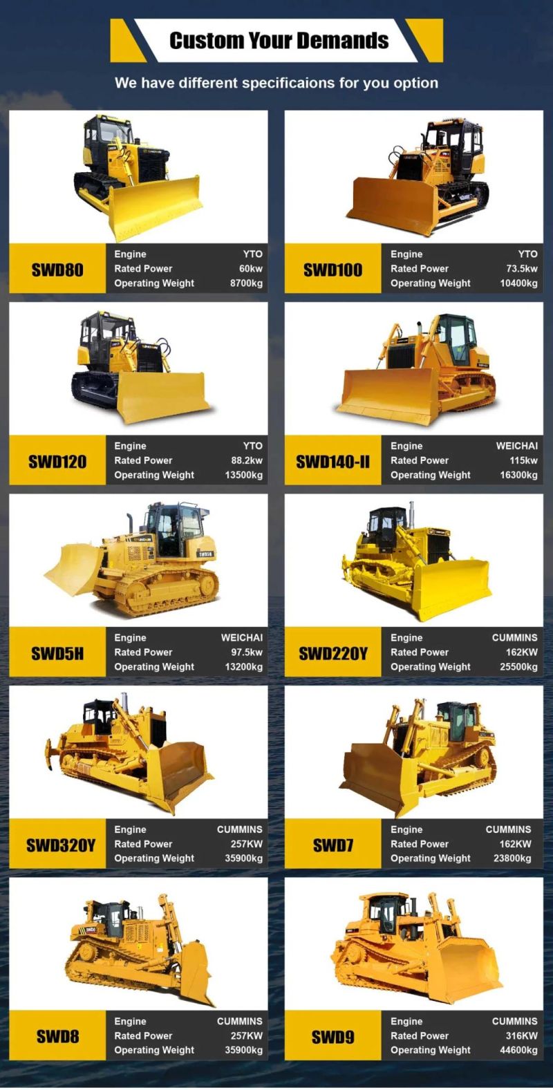 Chinese 17.8ton Crawler Bulldozer 165HP Construction Bulldozer for Sale