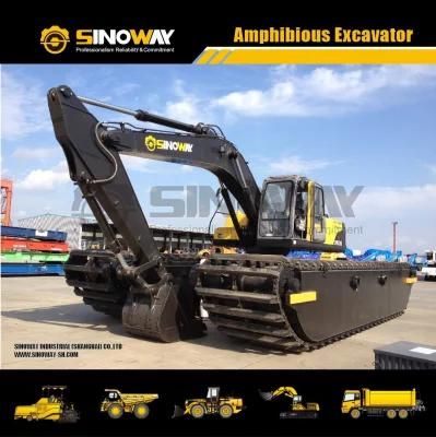Amphibious Dredging Excavator Marsh Buggy for Deepening of Canal and River Deltas