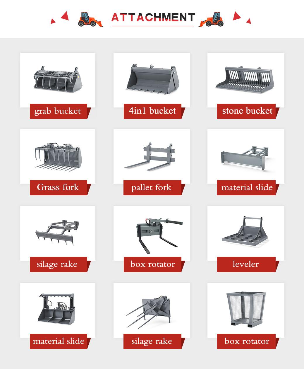 Chinese Brand Grass Fork 3.6ton Mini Front Wheel Loader