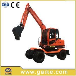 Excellent Performance Chinese Small Wheel Excavator with Bucket for Sale