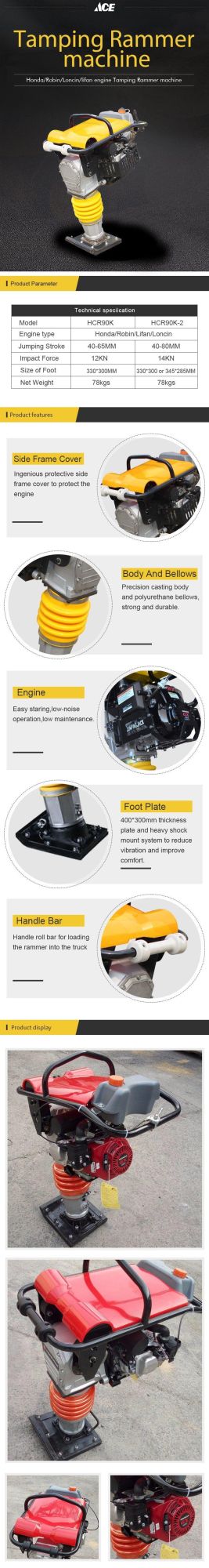 Competitive Plate Rammer Tamper Chinese Factory