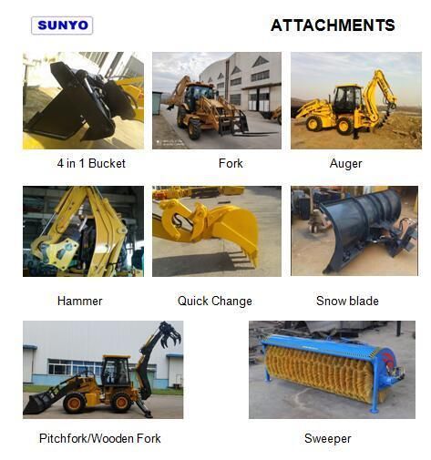Sunyo Brand Sy388 Backhoe Loader Is Excavator and Mini Wheel Loader, Best Construction Equipment