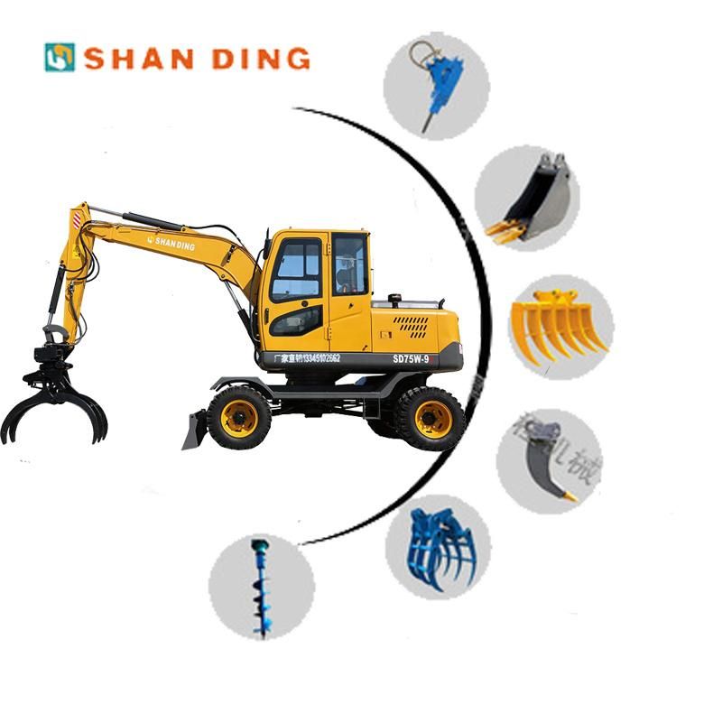 Hot Sale Chinese Excavator SD40W 4 Ton Excavator Hydraulic Wheel Excavator Small Wheel Excavator