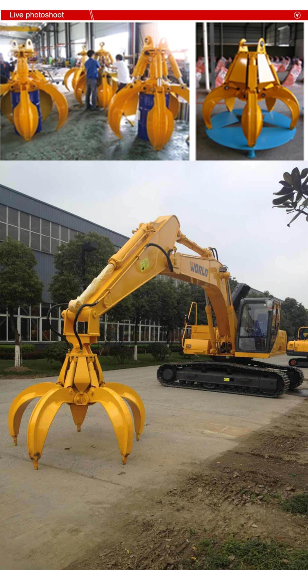 Construction Machinery Parts Hydraulic Grapple Excavator Attachment Hydraulic Grab Bucket Attachment for Digging and Loading