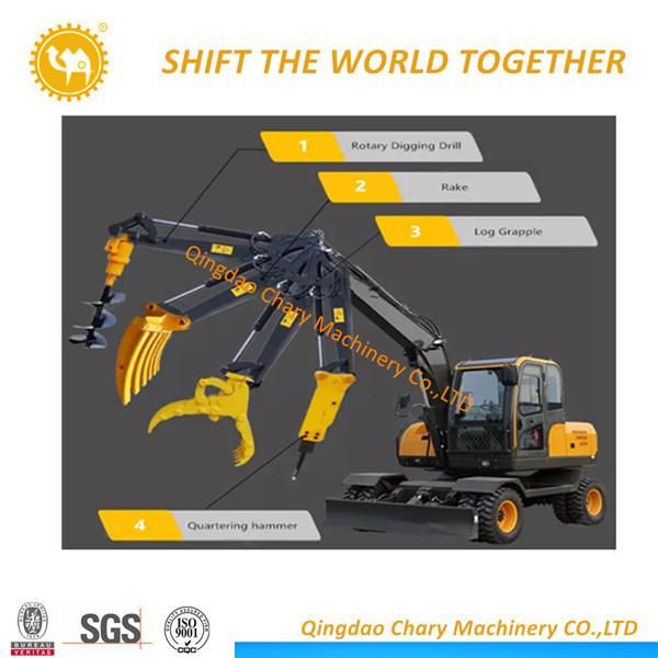 Hot Sale Sugar Cane Loading Machine Wheel Excavator Log Grapple