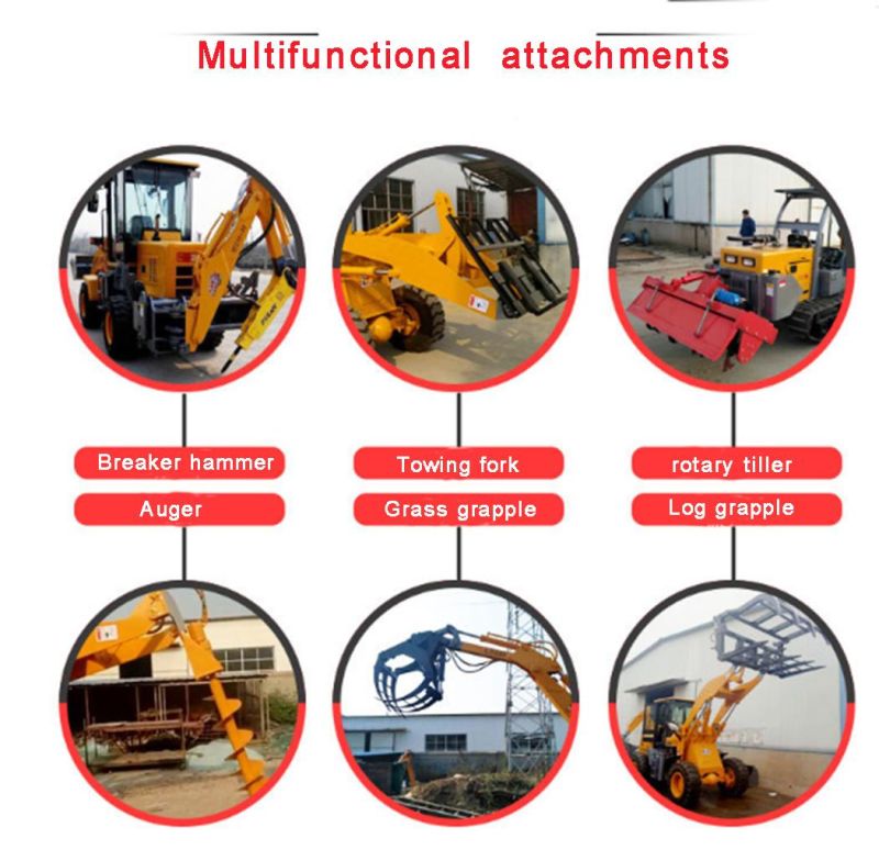Wz10-10 Hot Sale Wheel Backhoe Loader with Accessories