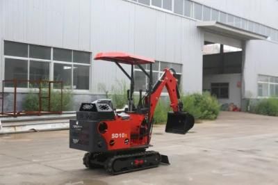 Shanding Factory Rubber Track Mini Excavator for Garden with Ce Certificate 0.6 Ton Model SD10s