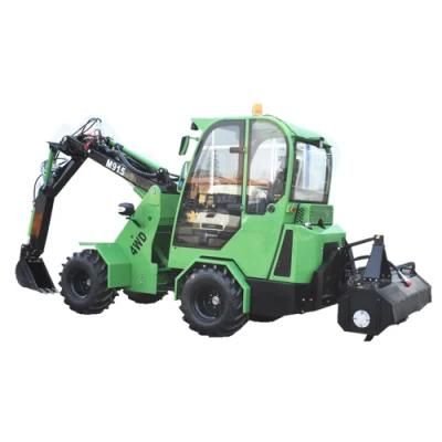 60HP Multifunction Farm Tractor Wheel Loader Telescopic Loader with Pto Tiller for Agriculture