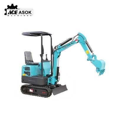 8.6 Kw Earthmoving Machinery 1ton Mini Excavator with Rotatable