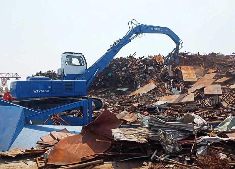 China Bonny Wzys48-8c 48 Ton Dual Power Hydraulic Material Handler with Rotational Orange-Peel Grab