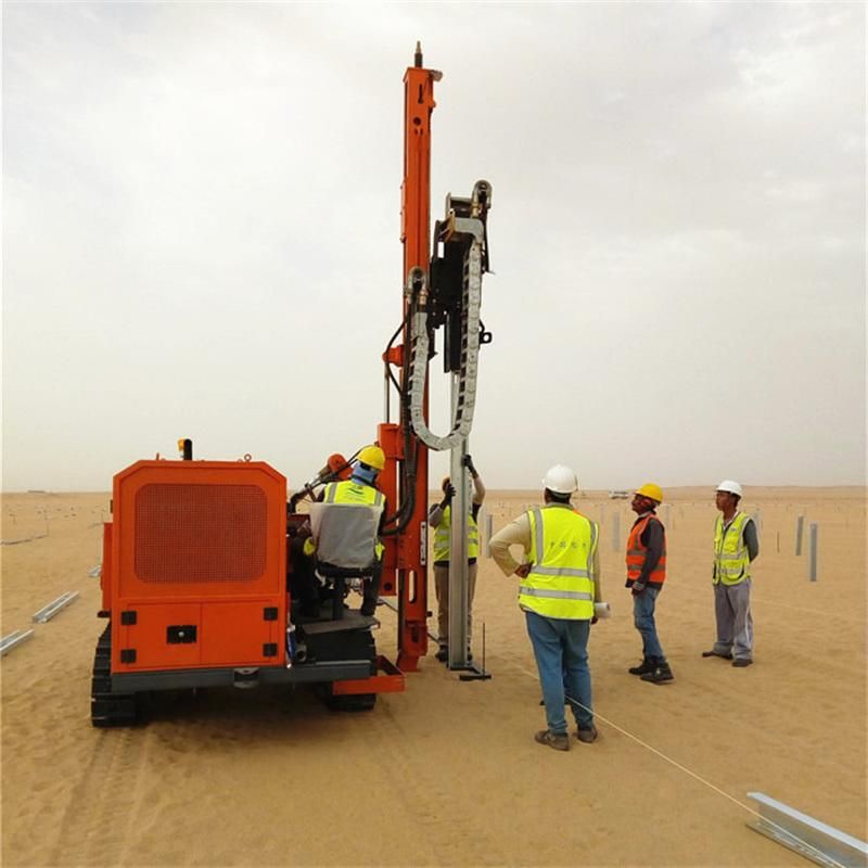 Diesel Engine Solar Pole Pile Driver Machine for Big Hole Auger Drill 45m Deep