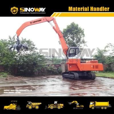 Crawler Scrap Grabbing Excavator with Rigid and Hydraulic Cab Elevation
