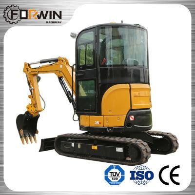 Fw25u Cabin Mini Digger Small Excavators Cheap with Hydraulic Transmission and Raker for Sale