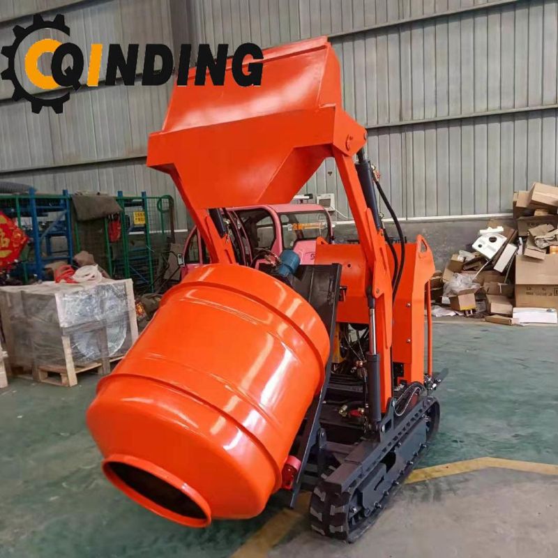 Good Quality Mini Self-Dumping Concrete Drum Mixer Crawler Type QDCM-400